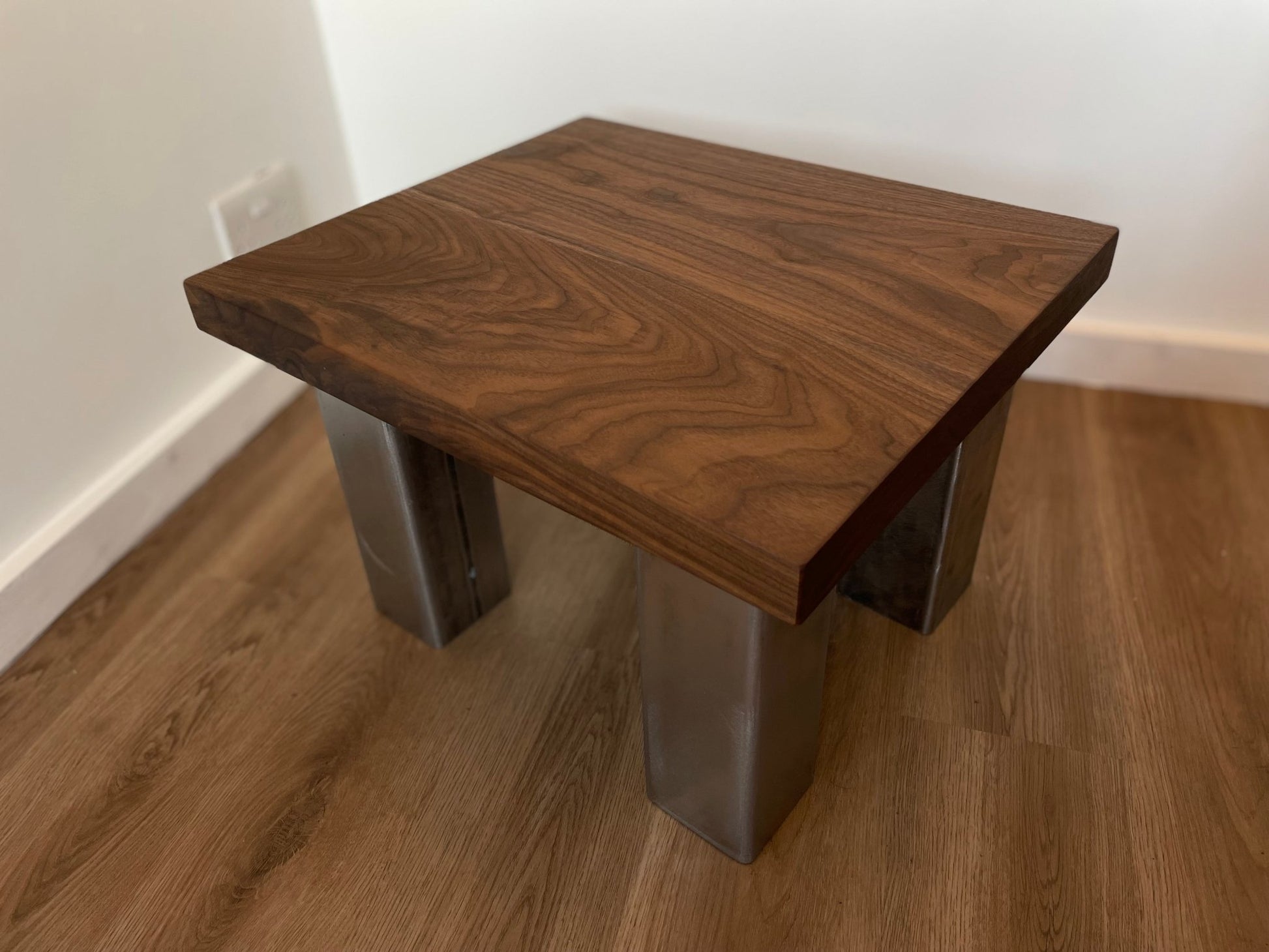 Steel and Walnut Table