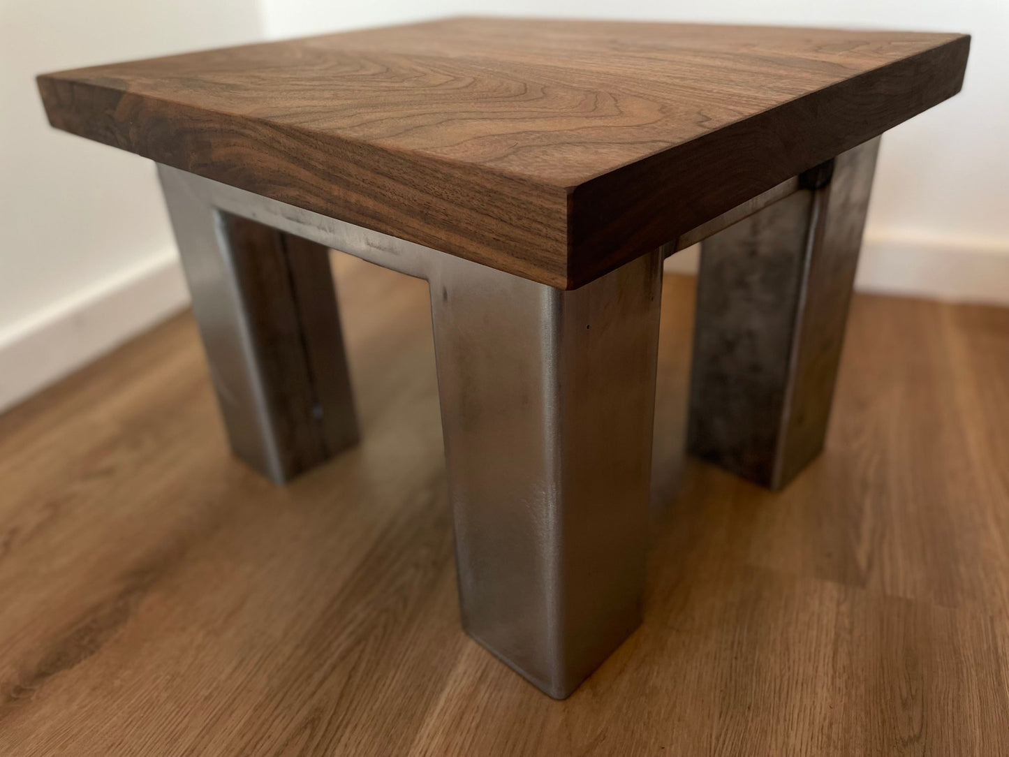 Steel and Walnut Table